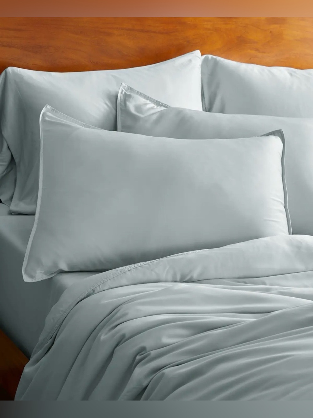 Quince Bamboo Duvet Cover Set Queen/Full Mist NIB